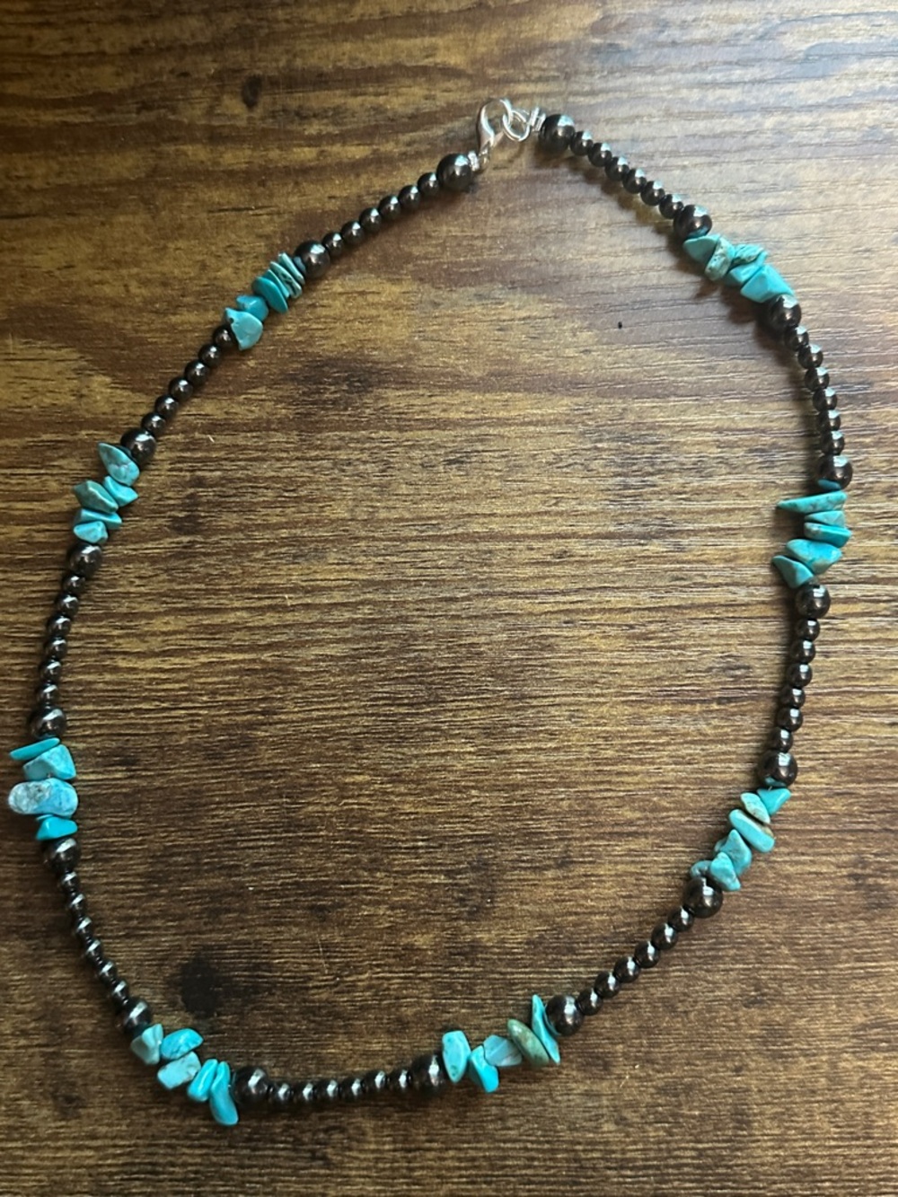 Turquoise Chip & Hematite Bead Necklace - Women Jewelry